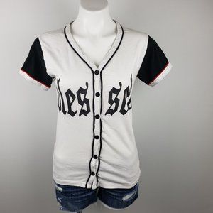 ON FIRE Blessed Button Down Baseball Top